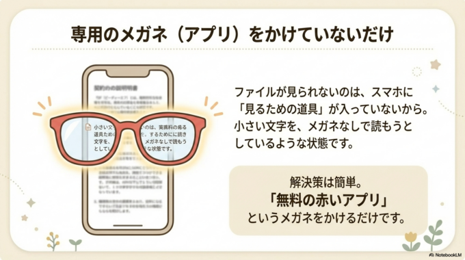 専用のメガネ（アプリ）をかけていないから