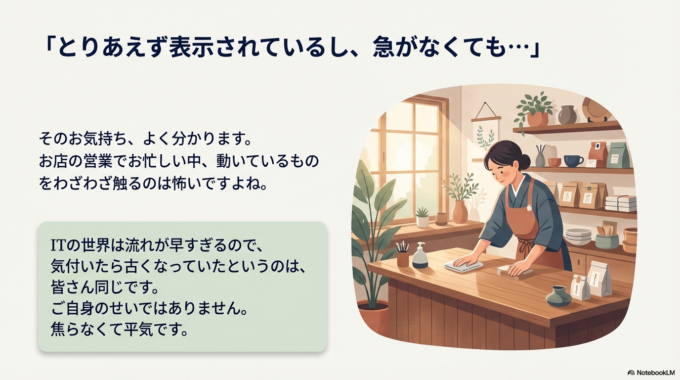 大丈夫ですよ、焦らなくて平気です。