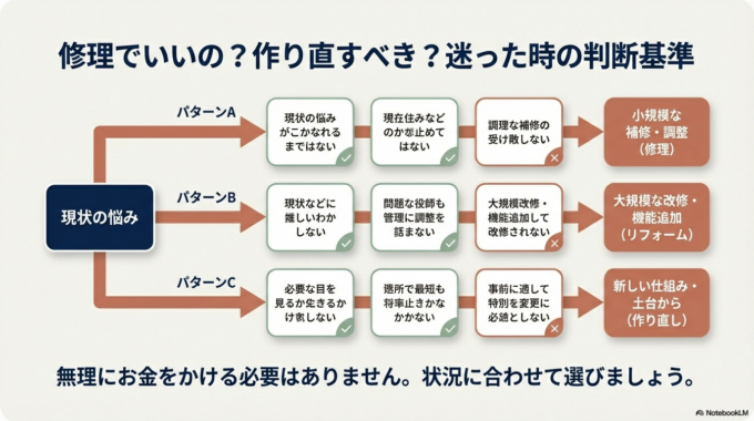 修理でいいの?作り直すべき?判断基準