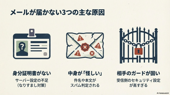 主な原因は、大きく分けるとこの3つです。