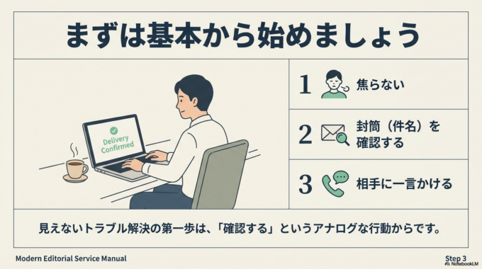 一人で悩まず、まずは「相手に確認する」というアナログな方法を大切にしてください。