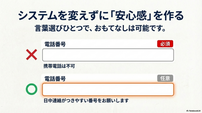 システムを大きく変える必要はありません。