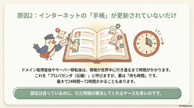原因2：インターネットの「手帳」が更新されていないだけかも