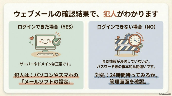 サーバー会社の管理画面からメールが見れるか？