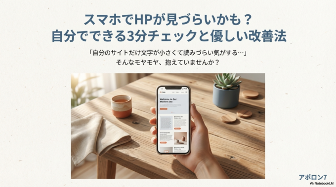 スマホでHPが見づらいかも?自分でできる3分チェックと優しい改善法