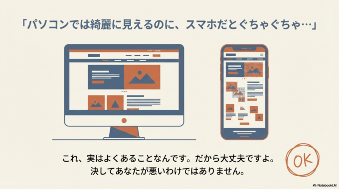 スマホで見ると、自分のサイトだけ文字が小さくて読みづらい気がする…