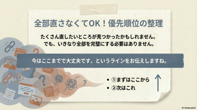 全部を完璧にする必要はありません。