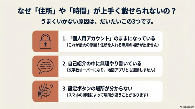 うまくいかない原因は、だいたいこの3つです。