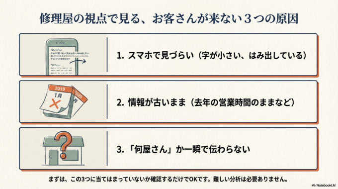 お客さんが来ない3つの原因