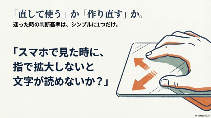 直すか、作り直すかの判断基準