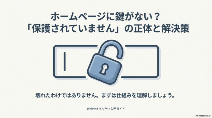 ホームページに鍵がない?「保護されていません」と出る理由と対処法