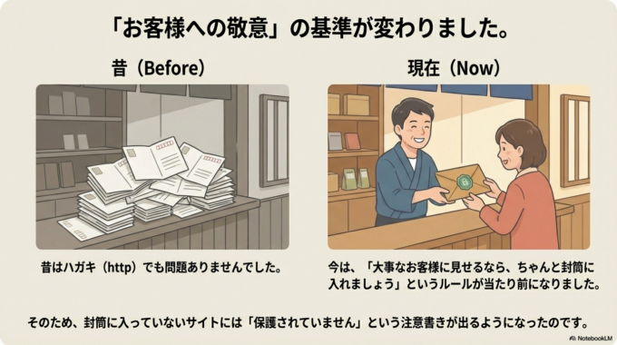 「ハガキ」と「封筒」の違いです。