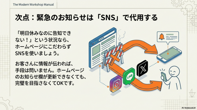 SNS（インスタグラムやLINEなど）で代用しましょう。 