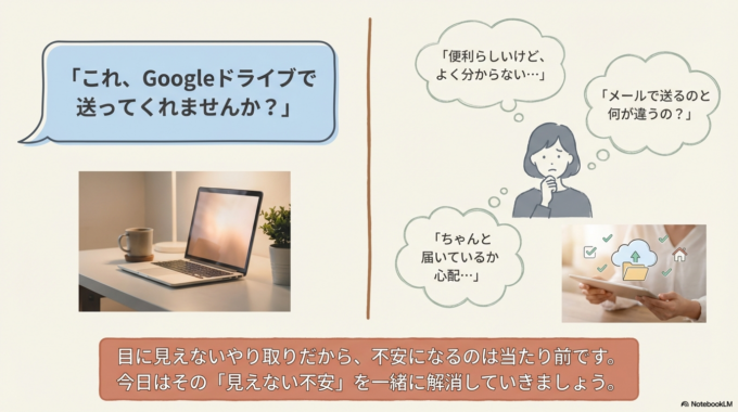 「これ、Googleドライブで送ってくれませんか?」