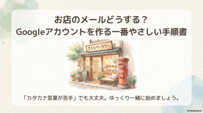 お店のメールどうする?Googleアカウントを作る一番やさしい手順書
