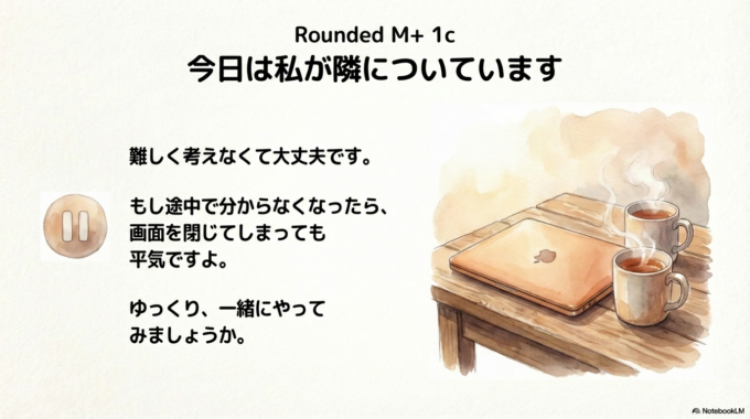 難しく考えなくて大丈夫です。 もし途中で分からなくなったら、 画面を閉じてしまっても平気ですよ。