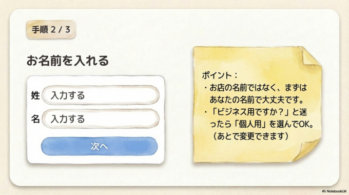 2. 名前を入れる