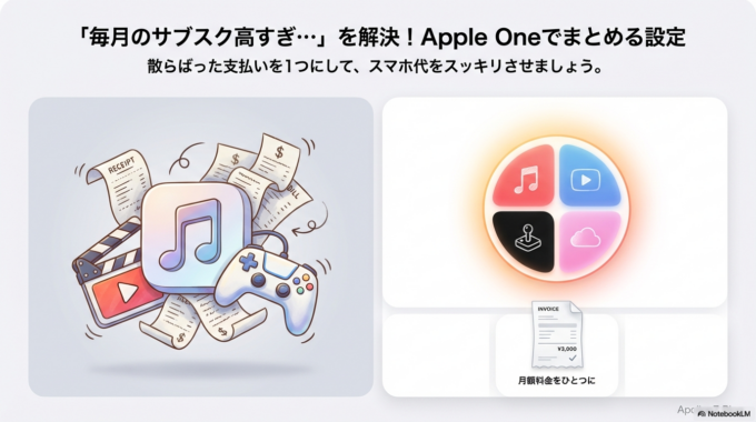 「毎月のサブスク高すぎ…」を解決！Apple Oneでまとめる設定