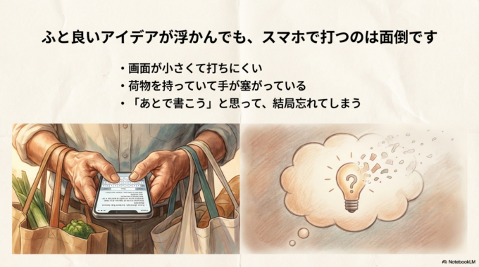 あの小さい画面で文字を打つの、正直めんどくさいですよね。