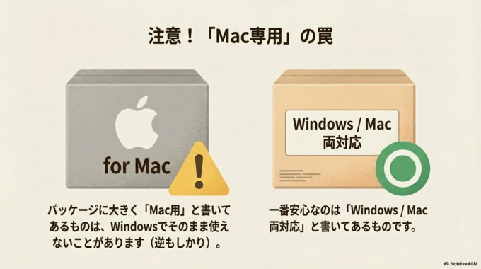 Windowsでそのまま使えないことがあります