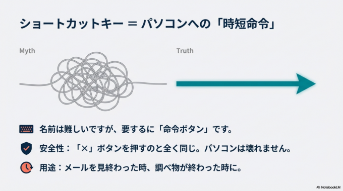 専門用語で「ショートカットキー」と呼ばれています。