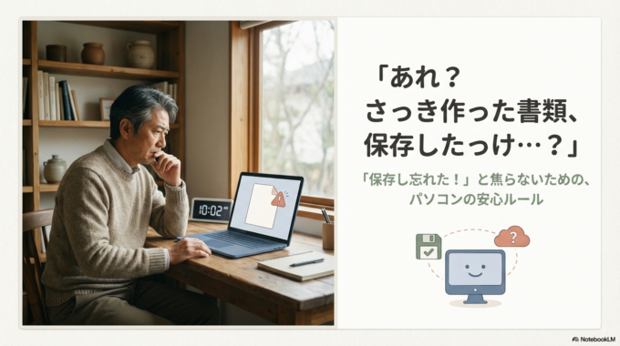 「あれ？ さっき作った書類、保存したっけ…？」