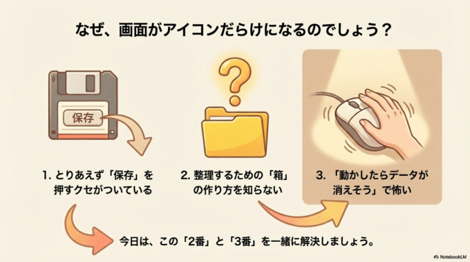 1. なぜ、画面がアイコンだらけになるの？