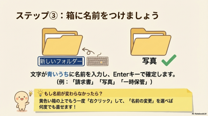 ステップ③：箱に名前をつける