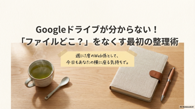 Googleドライブが分からない！「ファイルどこ？」をなくす最初の整理術