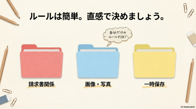 Googleドライブは、 フォルダに色をつけることができます。