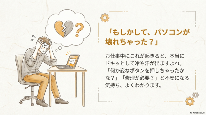 パソコンの故障ではありません。