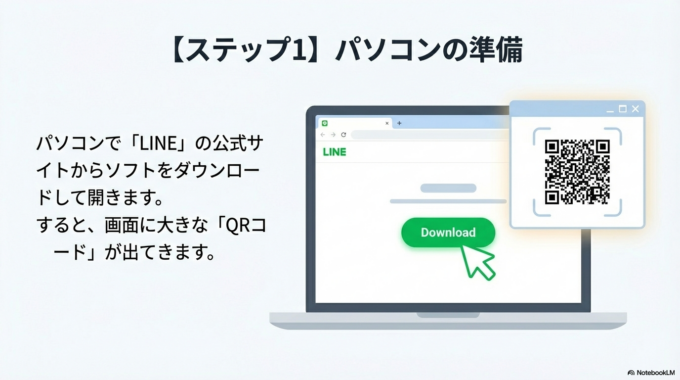 パソコンで「LINE」の公式サイトからソフトをダウンロード