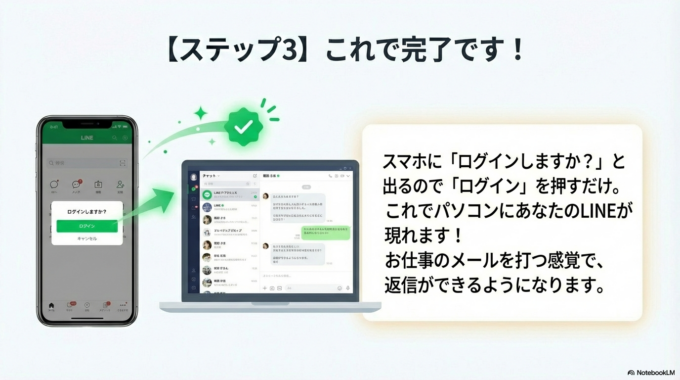 「ログイン」を押すだけ。