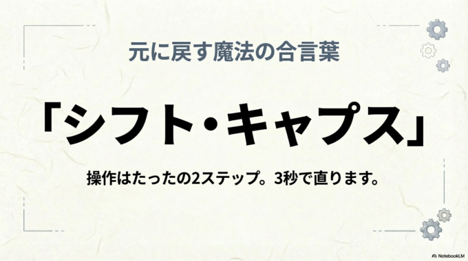 手順:魔法の合言葉は「シフト・キャプス」
