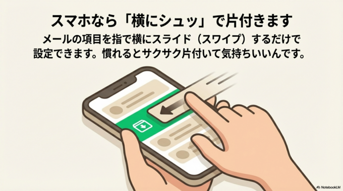 スマホなら「横にシュッ」で片付きます