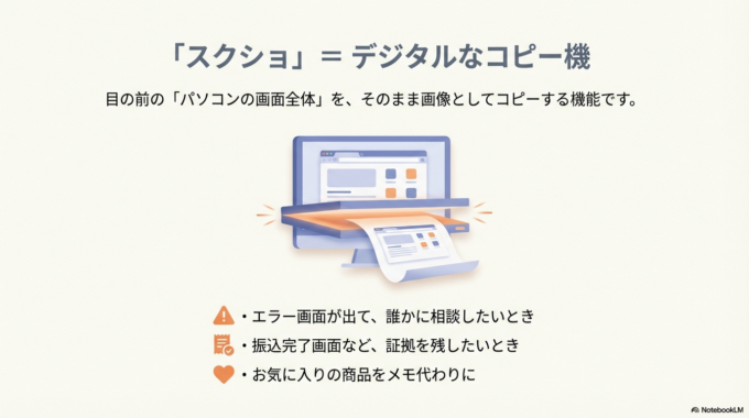 「スクリーンショット(略してスクショ)」と呼びます。