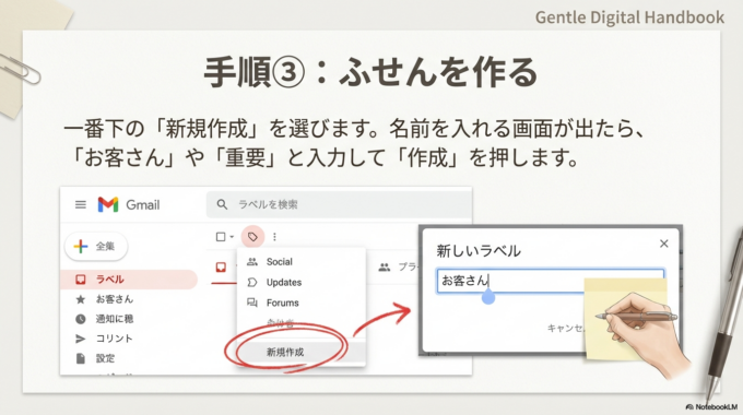 一番下の「新規作成」を選んでみましょう。