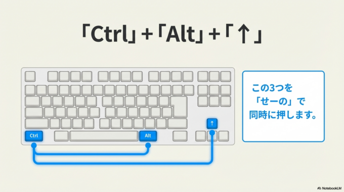 ステップ1:3つのボタンを同時に押す