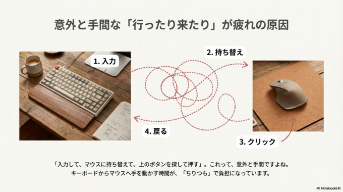 手が行ったり来たりしているから