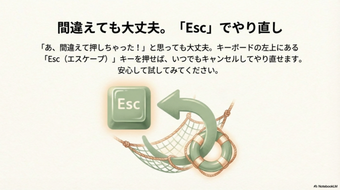 もし、「あ、間違えて押しちゃった！」と思っても大丈夫です。