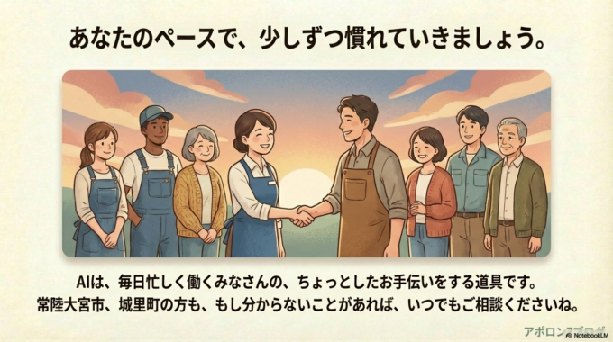 あなたのペースで、少しずつ慣れていきましょう。