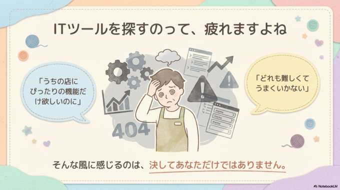 「うちの店にぴったりの機能だけ欲しいのに」 「どれも難しくてうまくいかない」