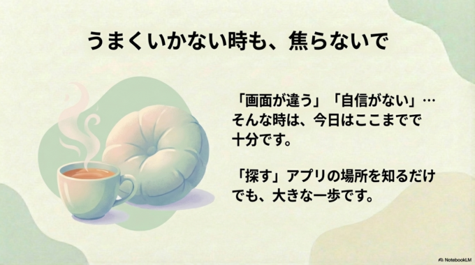 まずは「探す」アプリが iPhoneのどこにあるかを確認するだけでも、 大きな一歩ですよ。