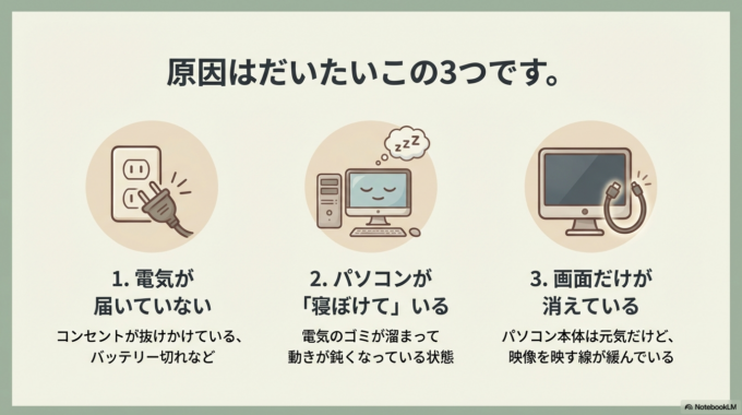 1. 原因はだいたいこの3つです