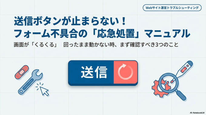 送信ボタンが止まらない!フォームが壊れた時の応急処置と確認ポイント