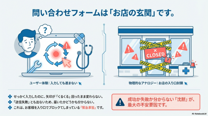 問い合わせフォームは“お店の玄関”です。