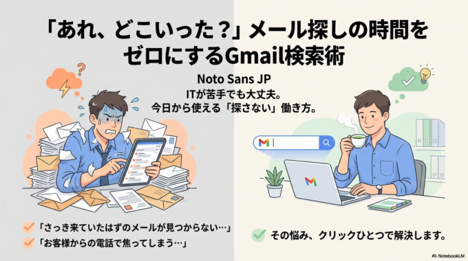 【Gmail】「あれ、どこいった?」メールを探す時間が減る3つのコツ