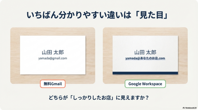無料GmailとGoogle Workspaceのいちばん大きな違い