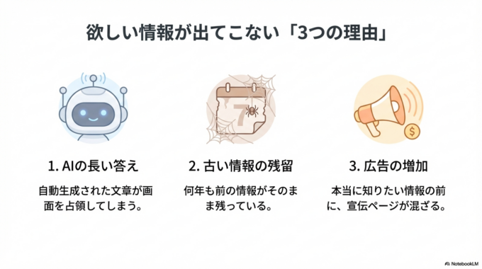 欲しい情報が出てこない理由