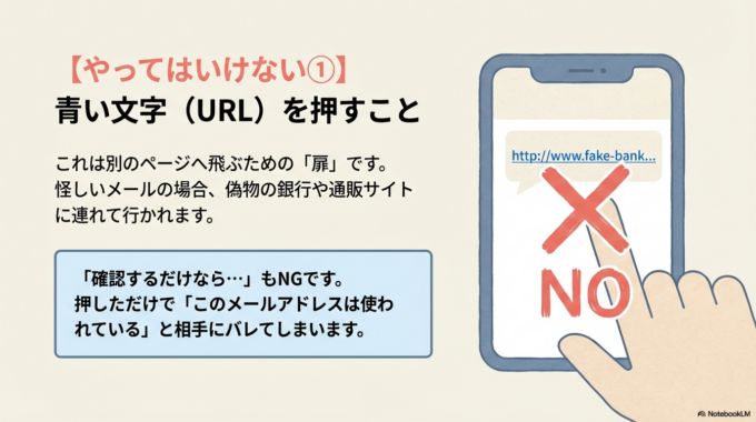 青い文字(URL)を押すこと